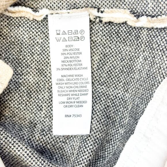 Tahari Windowpane Sweater with Faux Collar - XS - Picture 9 of 9